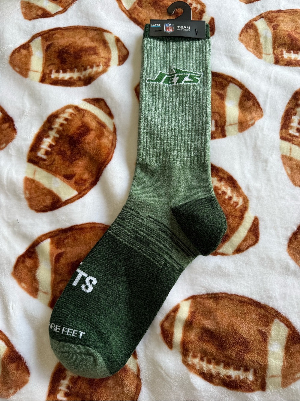 NFL Men's Dark Green & Olive Jets Crew Socks